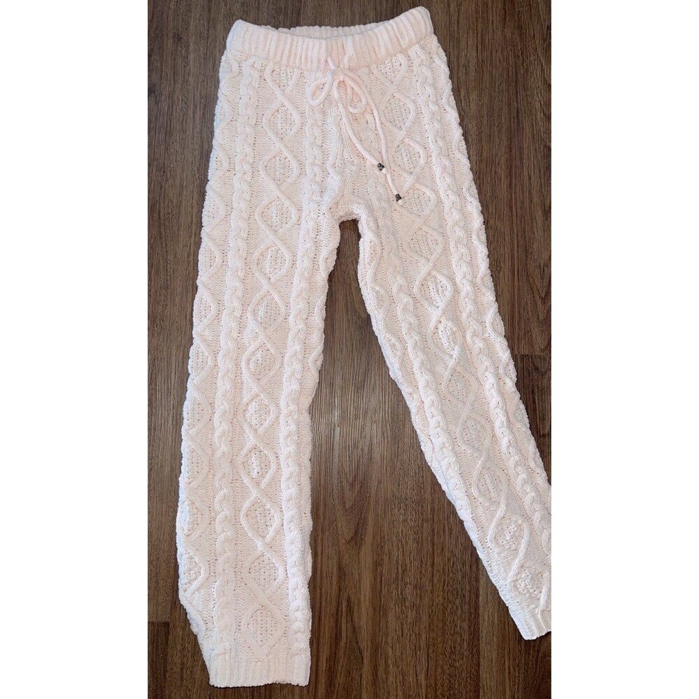 Pol pants ultra soft marshmallow fuzzy cable knit womens small pajama lounge